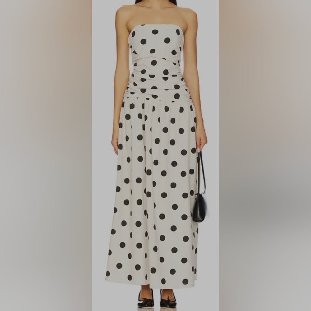 Brona linen maxi dress in polka dot women's size xs New with tags From Revolve